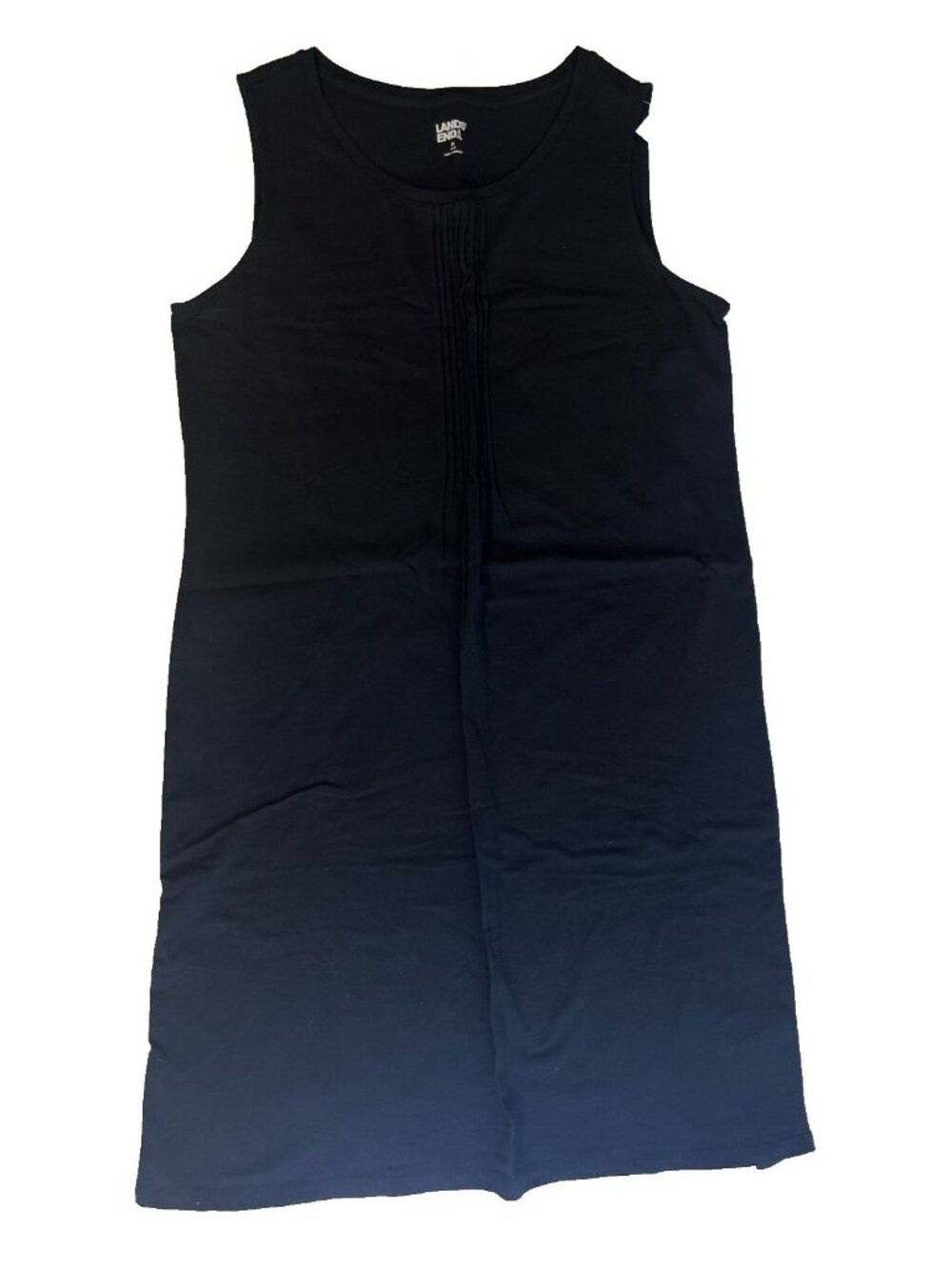 Lands End Womens Black Tank Top Mid Length Dress Size Medium M 10-12 Pullover